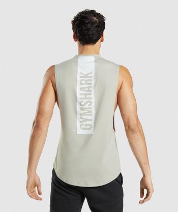 Podkoszulki Męskie Gymshark Bold Drop Arm Szare | PL 4003DFM